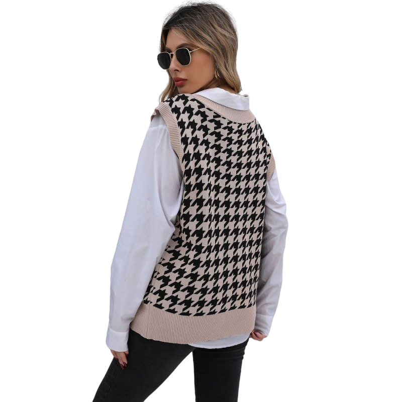 Womens V Neck Sweater Vest – Casual Knit - Polendo Design womens v neck sweater vest