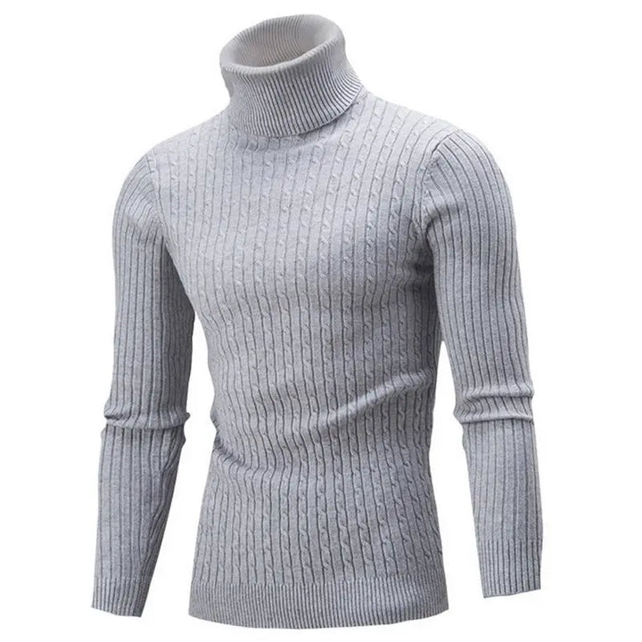Mens High Collar Sweater – Knitted Style - Polendo Design mens high collar sweater