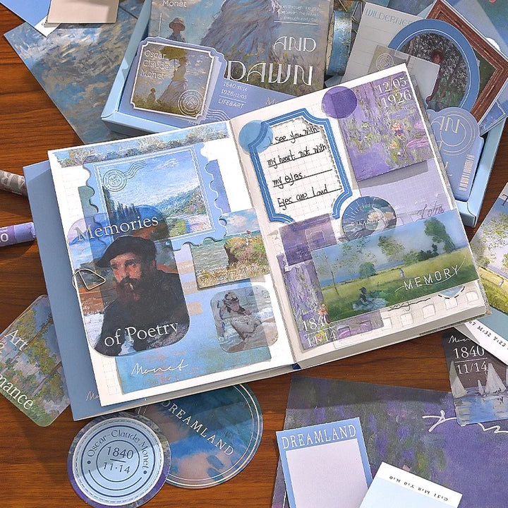 Simno Aesthetic Journaling Kit – Scrapbook Paper, A6 Grid Notebook &amp; DIY Gift - Polendo Design aesthetic journaling kit