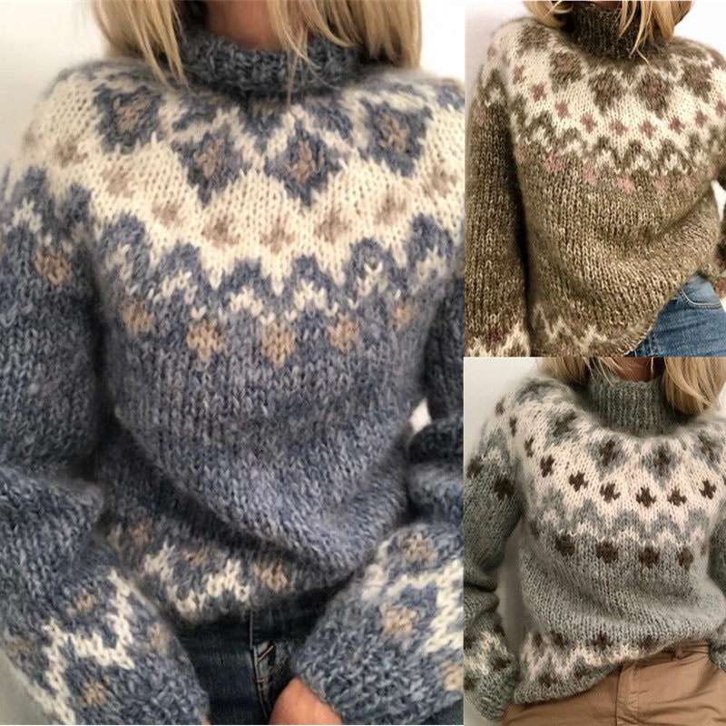 Ladies High Neck, Knitted Sweater