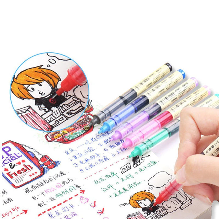 8-Color Liquid Gel Pen Set – 0.5mm Rollerball Pens for School &amp; Office - Polendo Design 8 color gel pen set