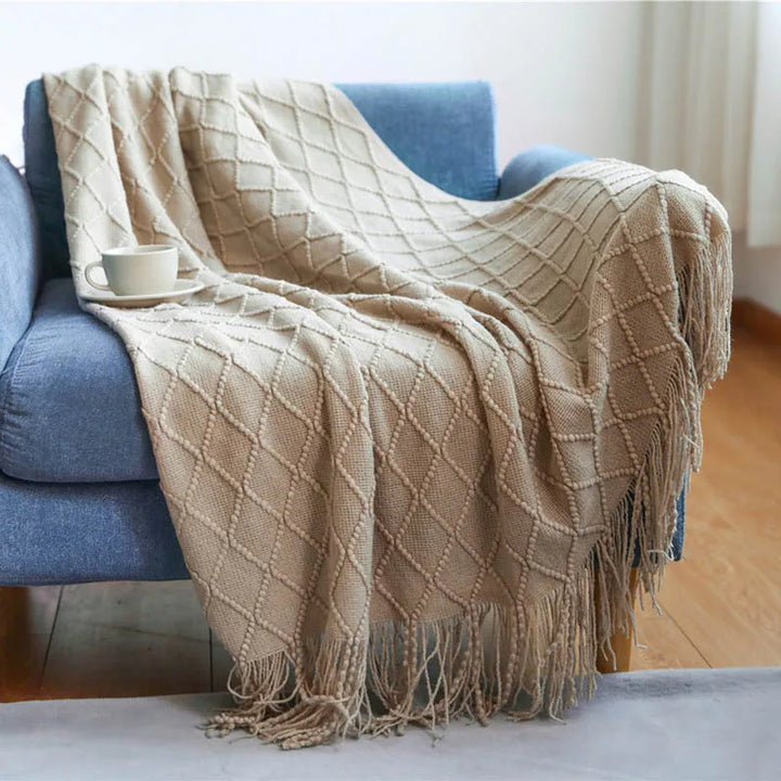 Nordic Knitted Decorative Bed Blanket