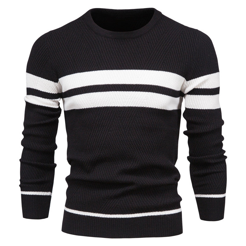 Mens Striped Pullover Sweater – Casual Knit - Polendo Design mens striped pullover sweater