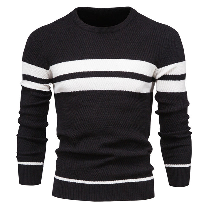 Mens Striped Pullover Sweater – Casual Knit - Polendo Design mens striped pullover sweater