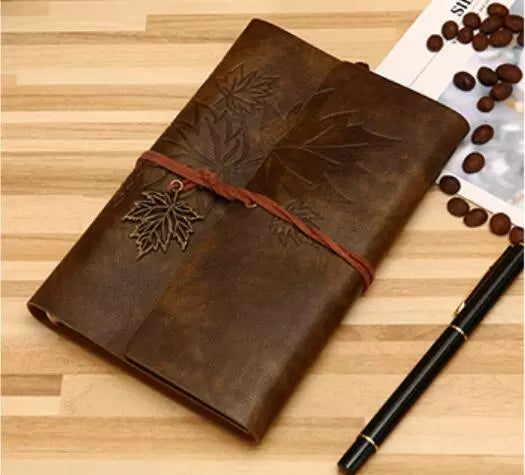 Vintage Refillable Maple Leaf Leather Journal
