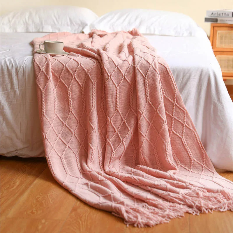 Nordic Knitted Decorative Bed Blanket
