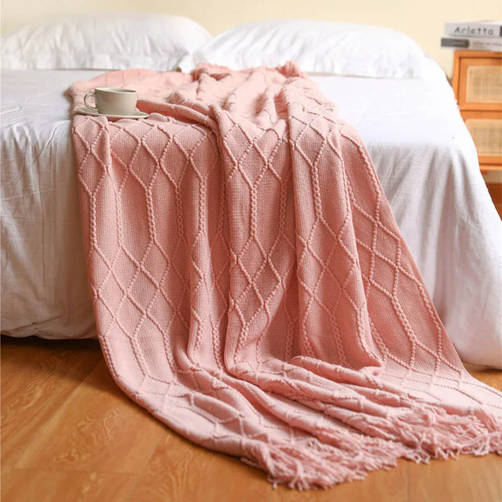 Nordic Knitted Decorative Bed Blanket