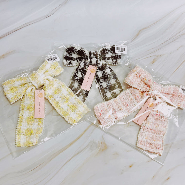 Luxury Soft Tweed Bow Hair Accessory