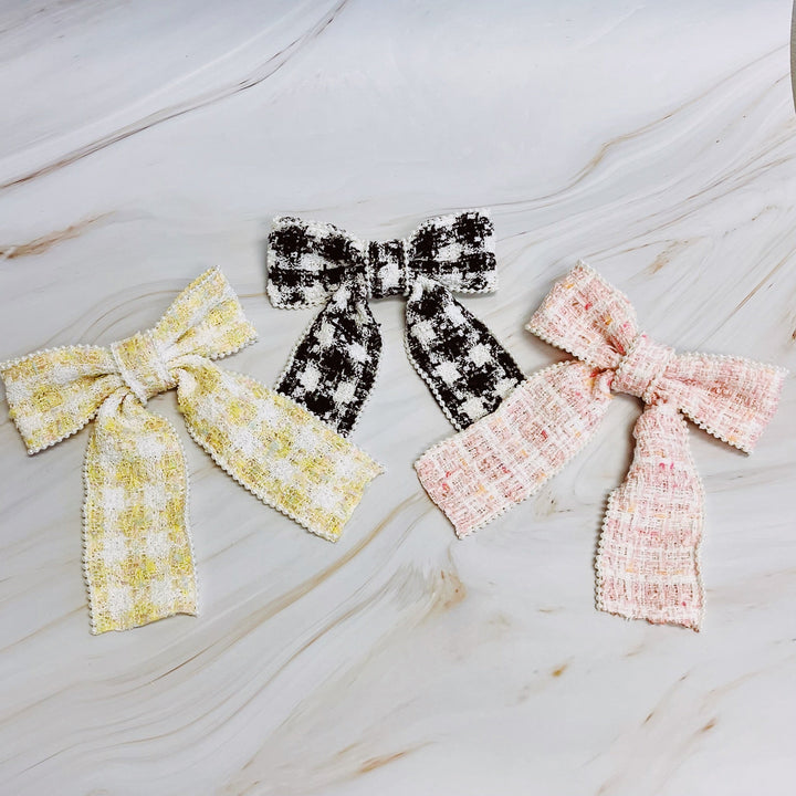 Luxury Soft Tweed Bow Hair Accessory