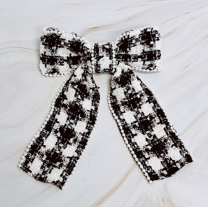 Luxury Soft Tweed Bow Hair Accessory