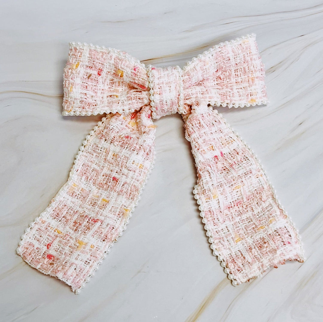 Luxury Soft Tweed Bow Hair Accessory
