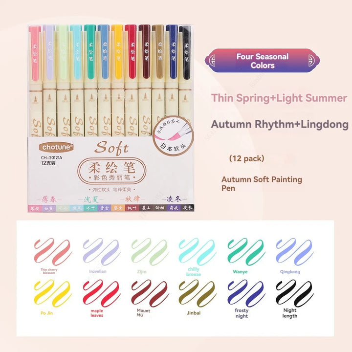 24 Color Calligraphy Brush Marker Set - Polendo Design
