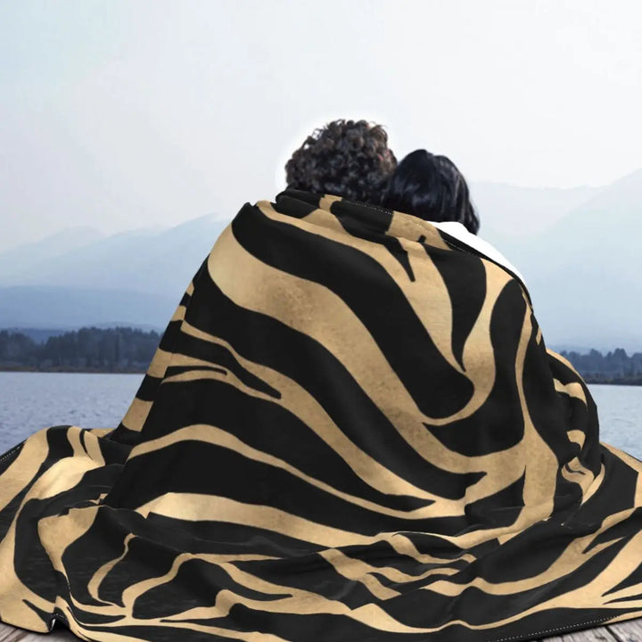 Golden Zebra Luxe Throw Blanket