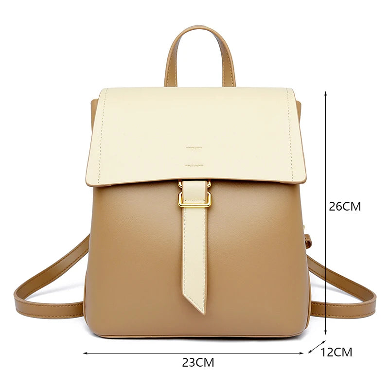 Leather Anti Theft Backpack for Women