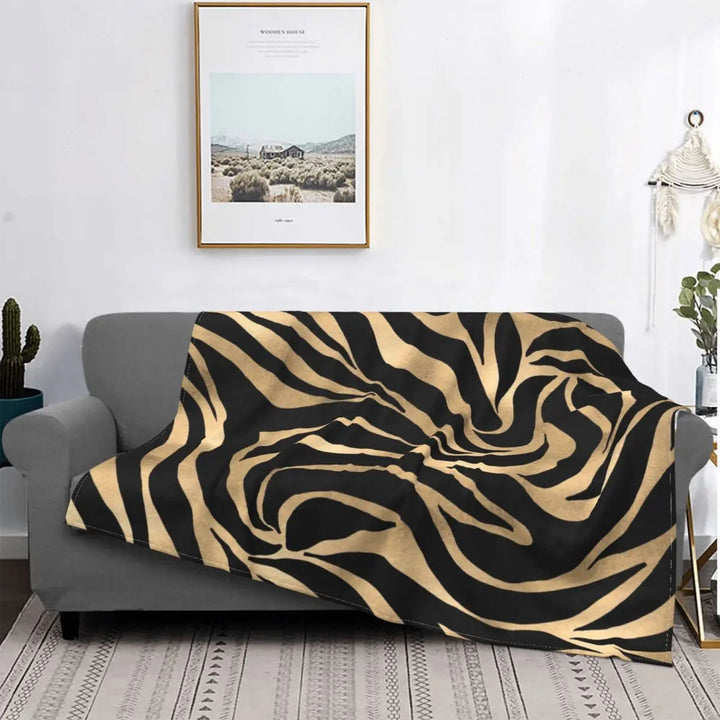 Golden Zebra Luxe Throw Blanket