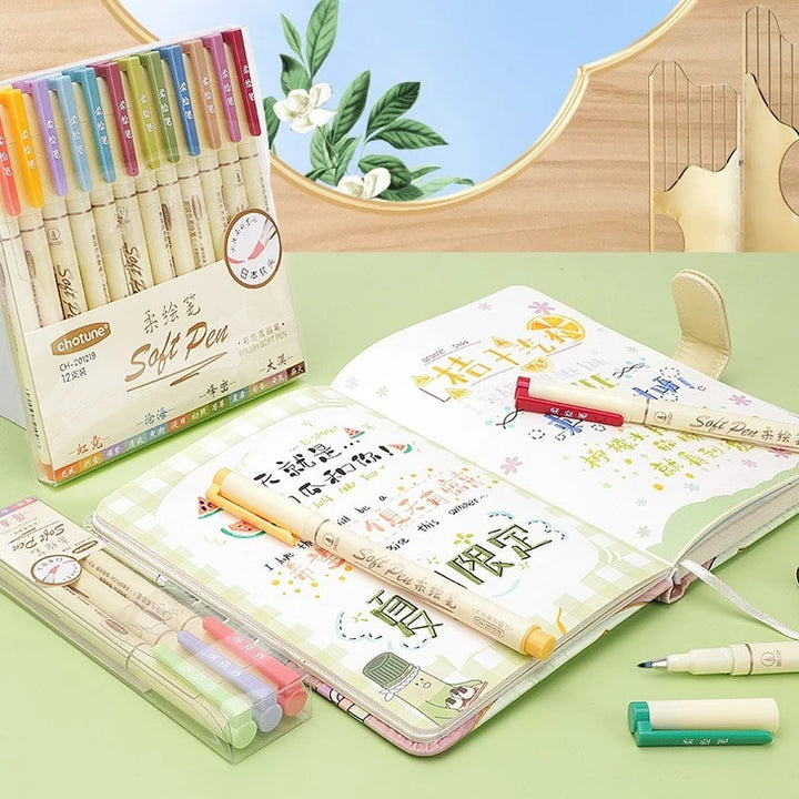 24 Color Calligraphy Brush Marker Set - Polendo Design
