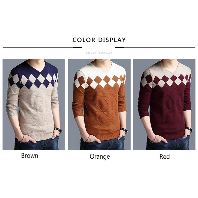 Classic V-Neck Sweater Men&