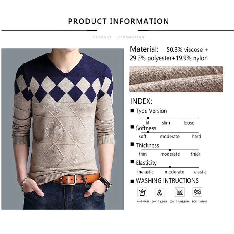 Classic V-Neck Sweater Men&
