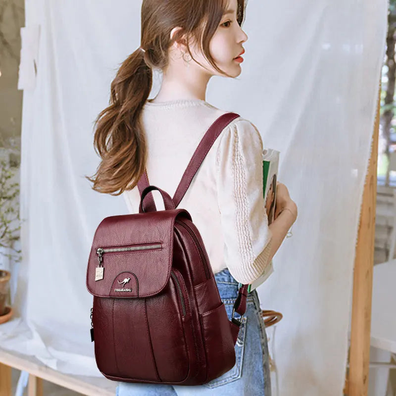 Timeless Vintage Leather Backpack for Women on the Go