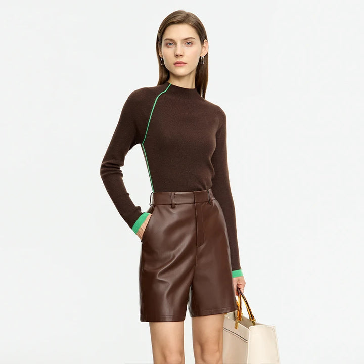 Women’s Simple Knit Long Sleeve Pullover – Slim Fit Casual Sweater