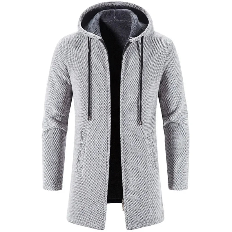Gray hooded jacket on a white background