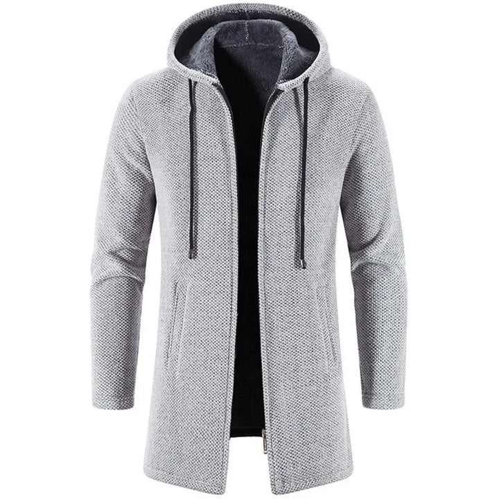 Gray hooded jacket on a white background