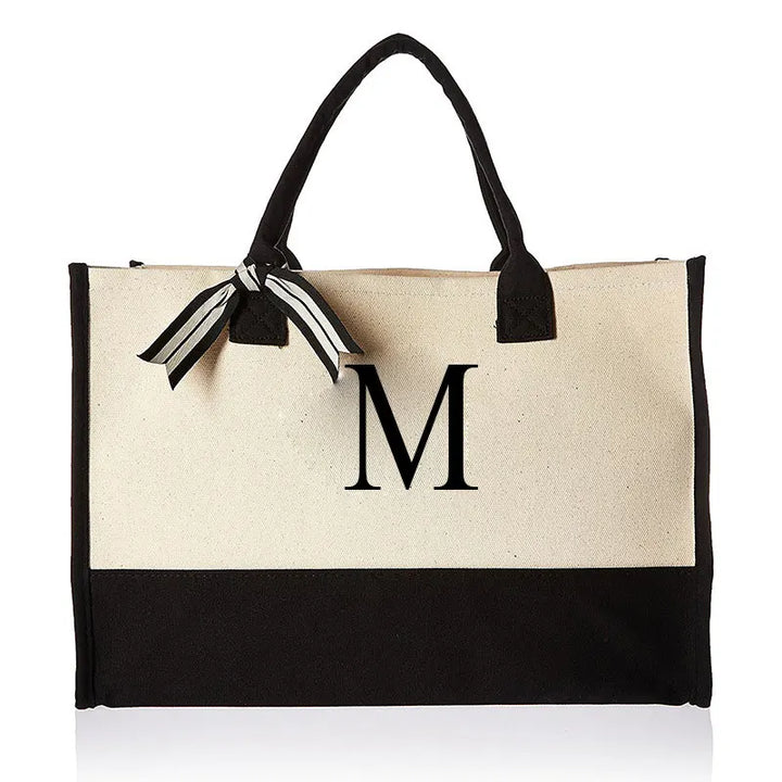 Canvas Tote Bag for Women – Letter Design - Polendo Design canvas tote bag for women