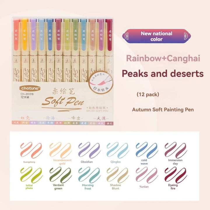 24 Color Calligraphy Brush Marker Set - Polendo Design