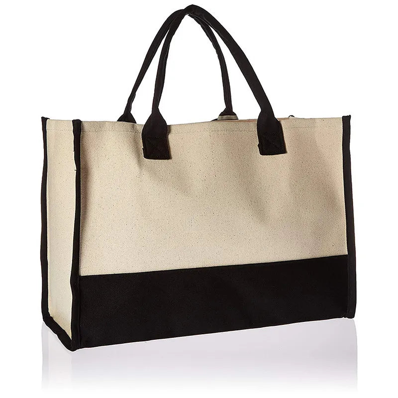 Canvas Tote Bag for Women – Letter Design - Polendo Design canvas tote bag for women