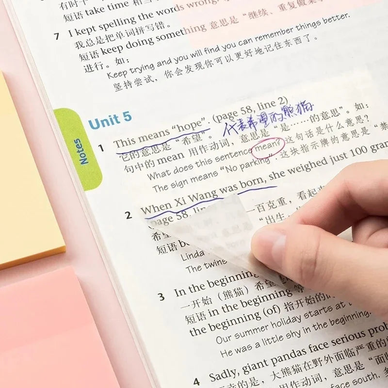 Innovative Transparent Waterproof Sticky Notes, 50 Sheets
