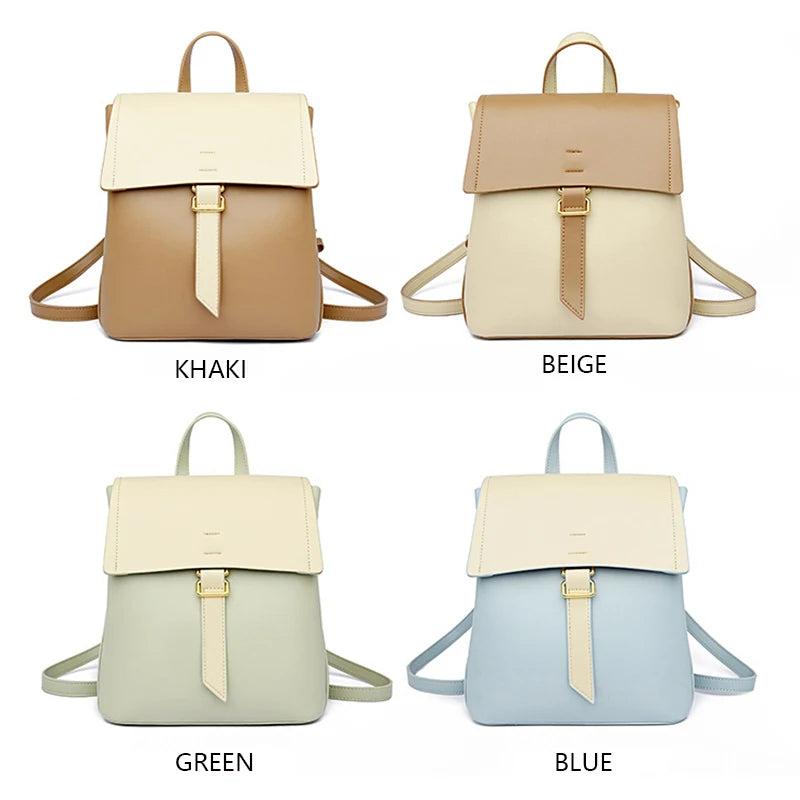 Leather Anti Theft Backpack for Women