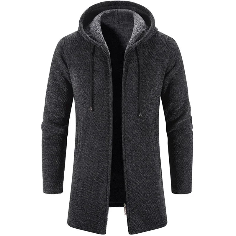 Gray hooded coat on a white background