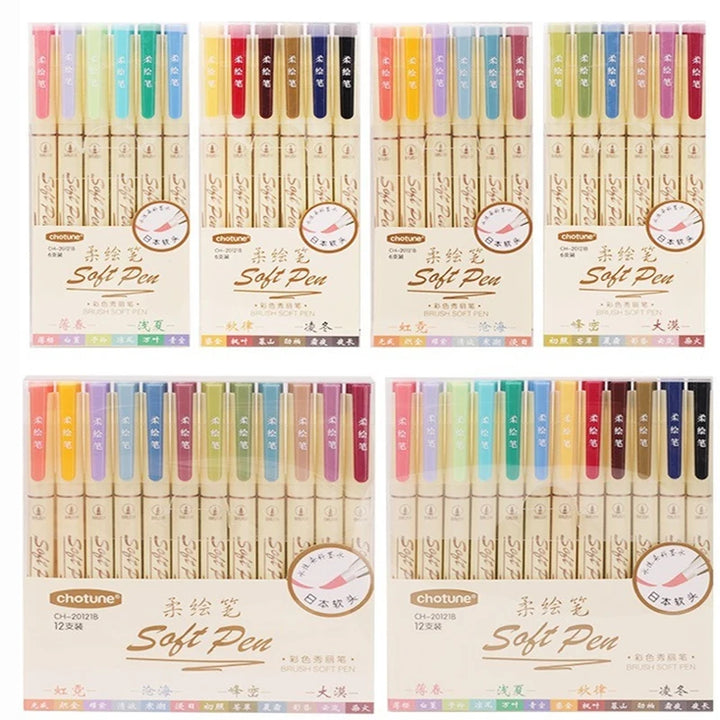 24 Color Calligraphy Brush Marker Set - Polendo Design