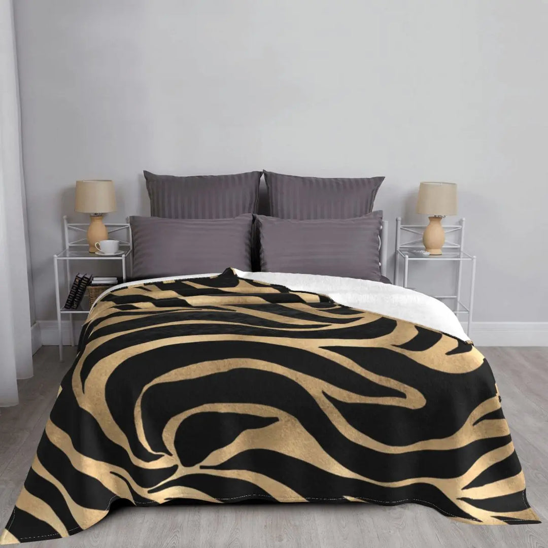 Golden Zebra Luxe Throw Blanket