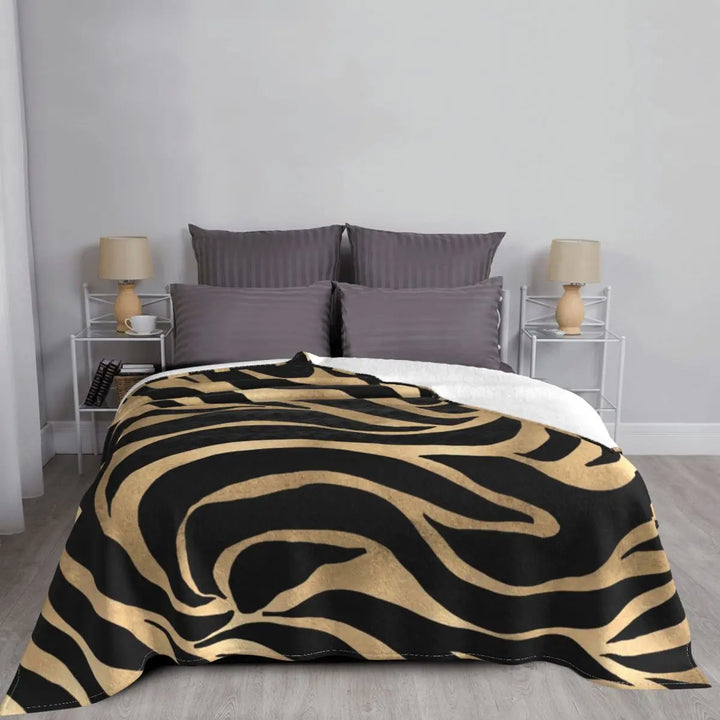 Golden Zebra Luxe Throw Blanket