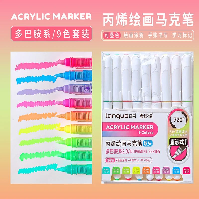 Acrylic Marker Set – Vibrant Colors for Art, School &amp; Drawing - Polendo Design acrylic marker set