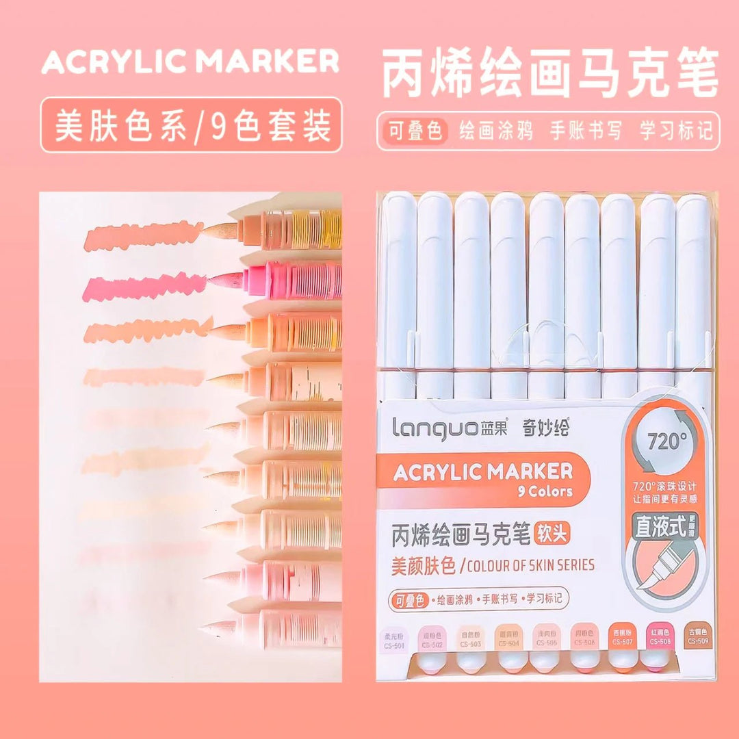 Acrylic Marker Set – Vibrant Colors for Art, School &amp; Drawing - Polendo Design acrylic marker set