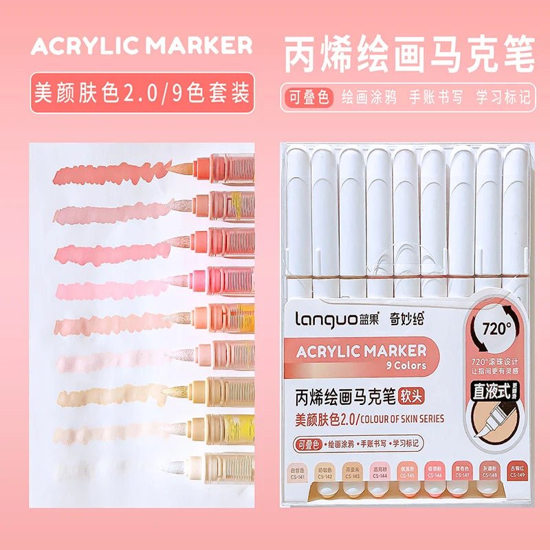 Acrylic Marker Set – Vibrant Colors for Art, School &amp; Drawing - Polendo Design acrylic marker set