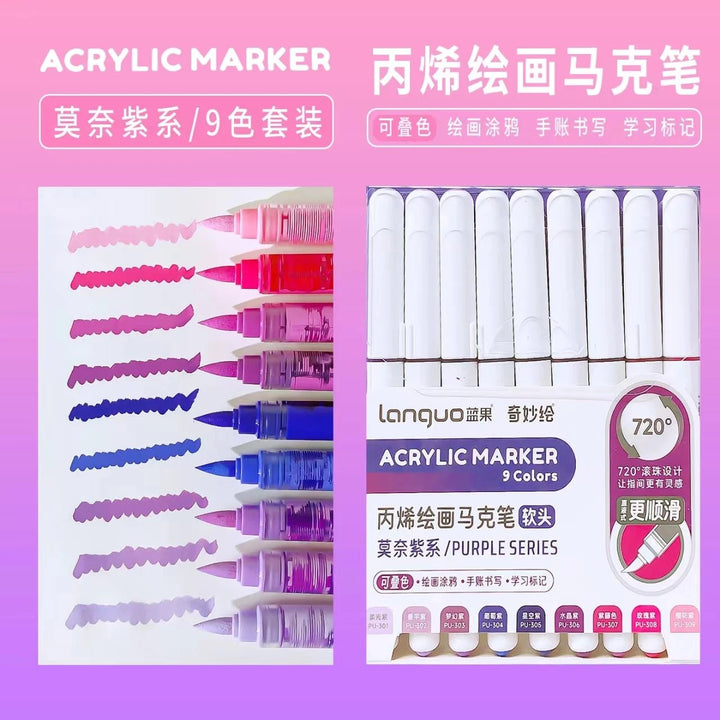 Acrylic Marker Set – Vibrant Colors for Art, School &amp; Drawing - Polendo Design acrylic marker set