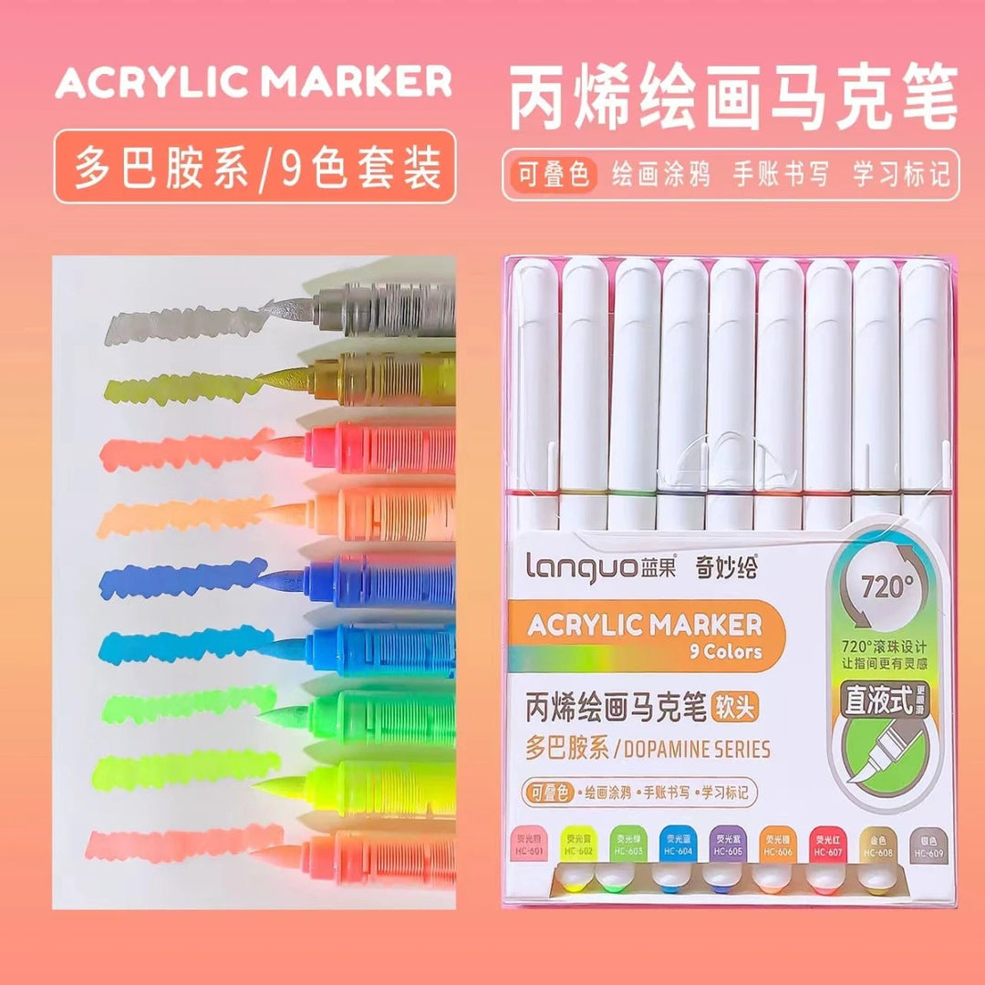 Acrylic Marker Set – Vibrant Colors for Art, School &amp; Drawing - Polendo Design acrylic marker set