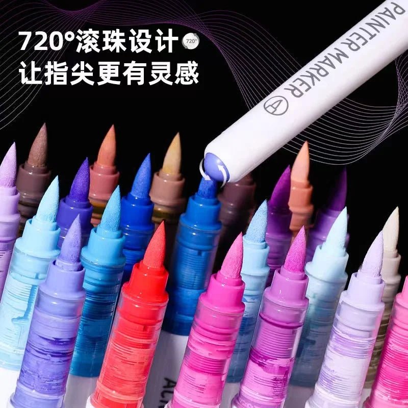 Acrylic Marker Set – Vibrant Colors for Art, School &amp; Drawing - Polendo Design acrylic marker set