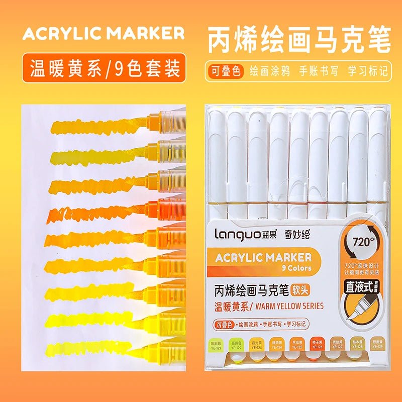 Acrylic Marker Set – Vibrant Colors for Art, School &amp; Drawing - Polendo Design acrylic marker set