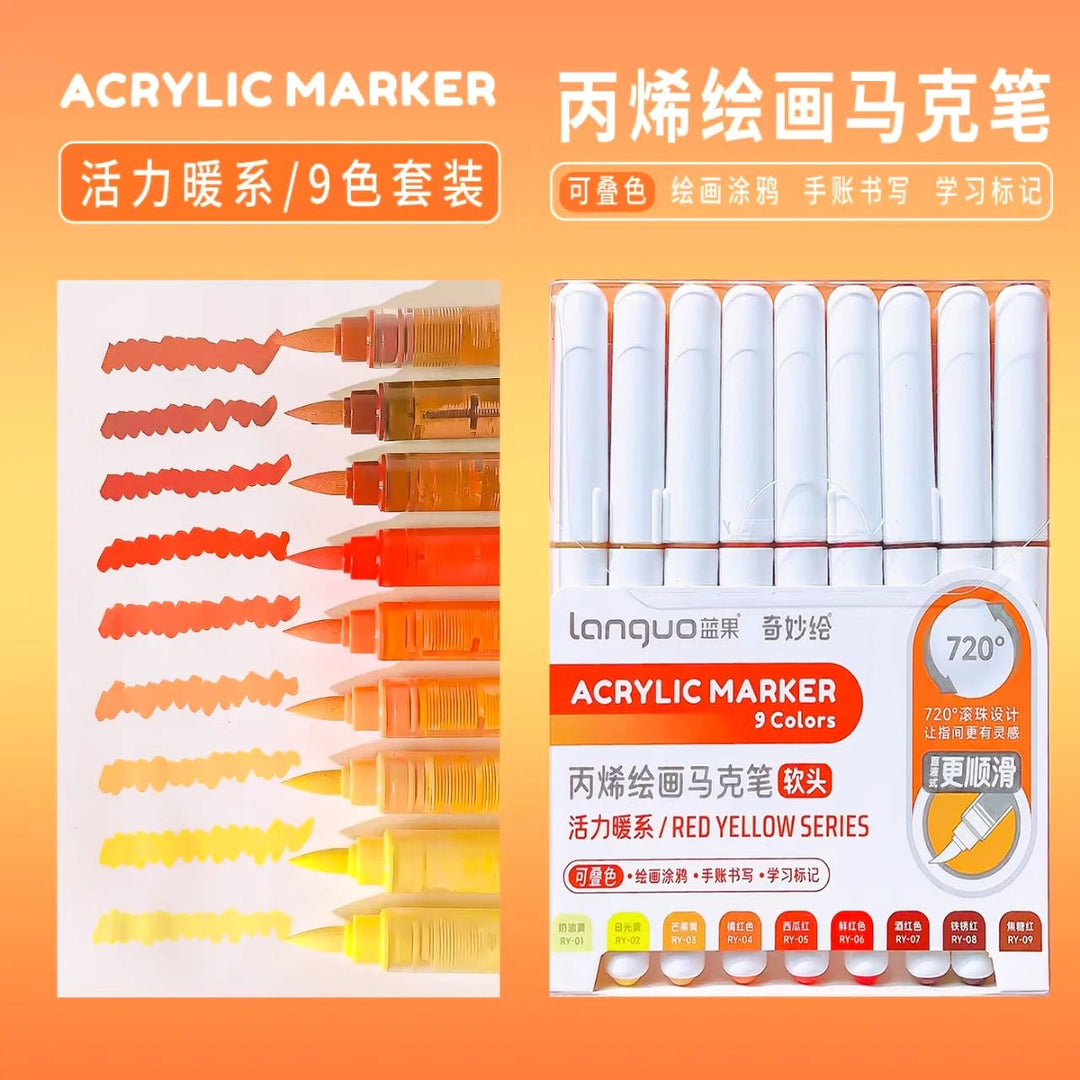 Acrylic Marker Set – Vibrant Colors for Art, School &amp; Drawing - Polendo Design acrylic marker set