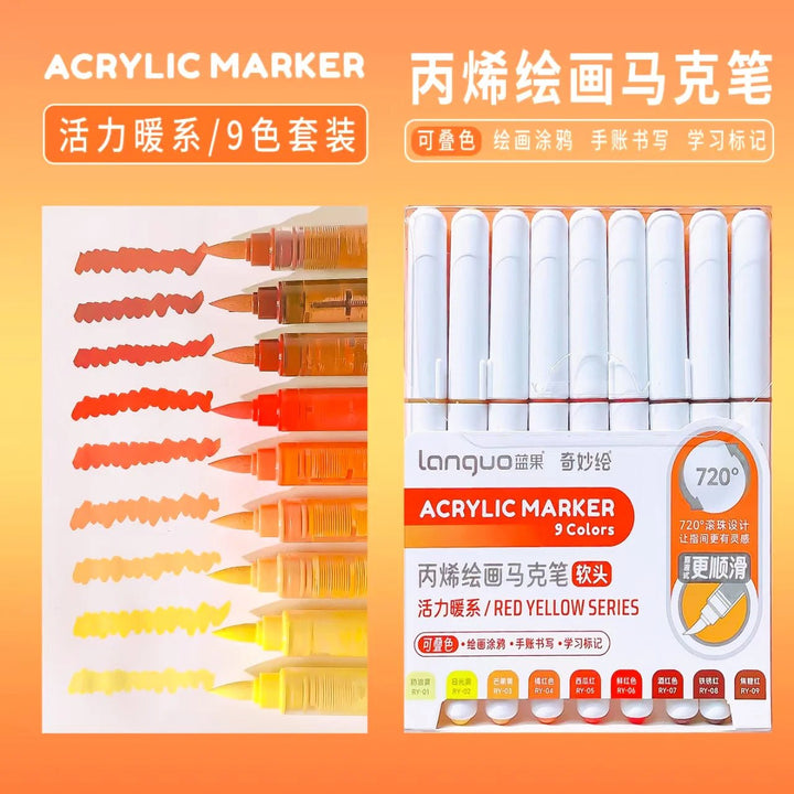 Acrylic Marker Set – Vibrant Colors for Art, School &amp; Drawing - Polendo Design acrylic marker set