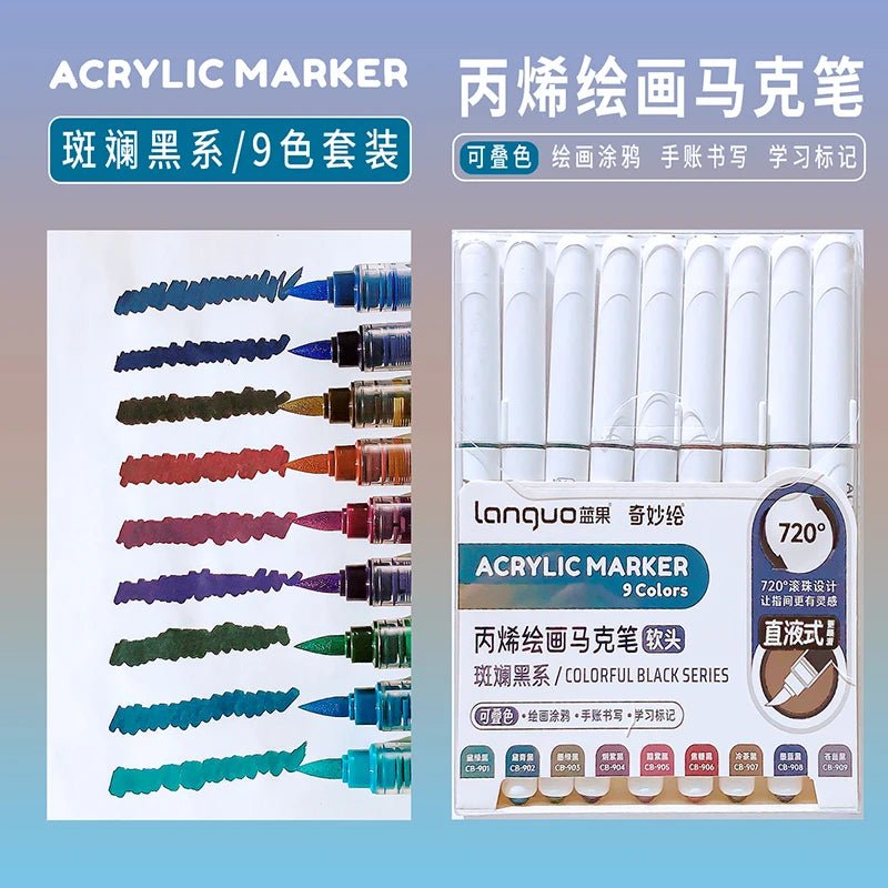 Acrylic Marker Set – Vibrant Colors for Art, School &amp; Drawing - Polendo Design acrylic marker set