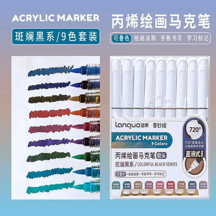 Acrylic Marker Set – Vibrant Colors for Art, School &amp; Drawing - Polendo Design acrylic marker set