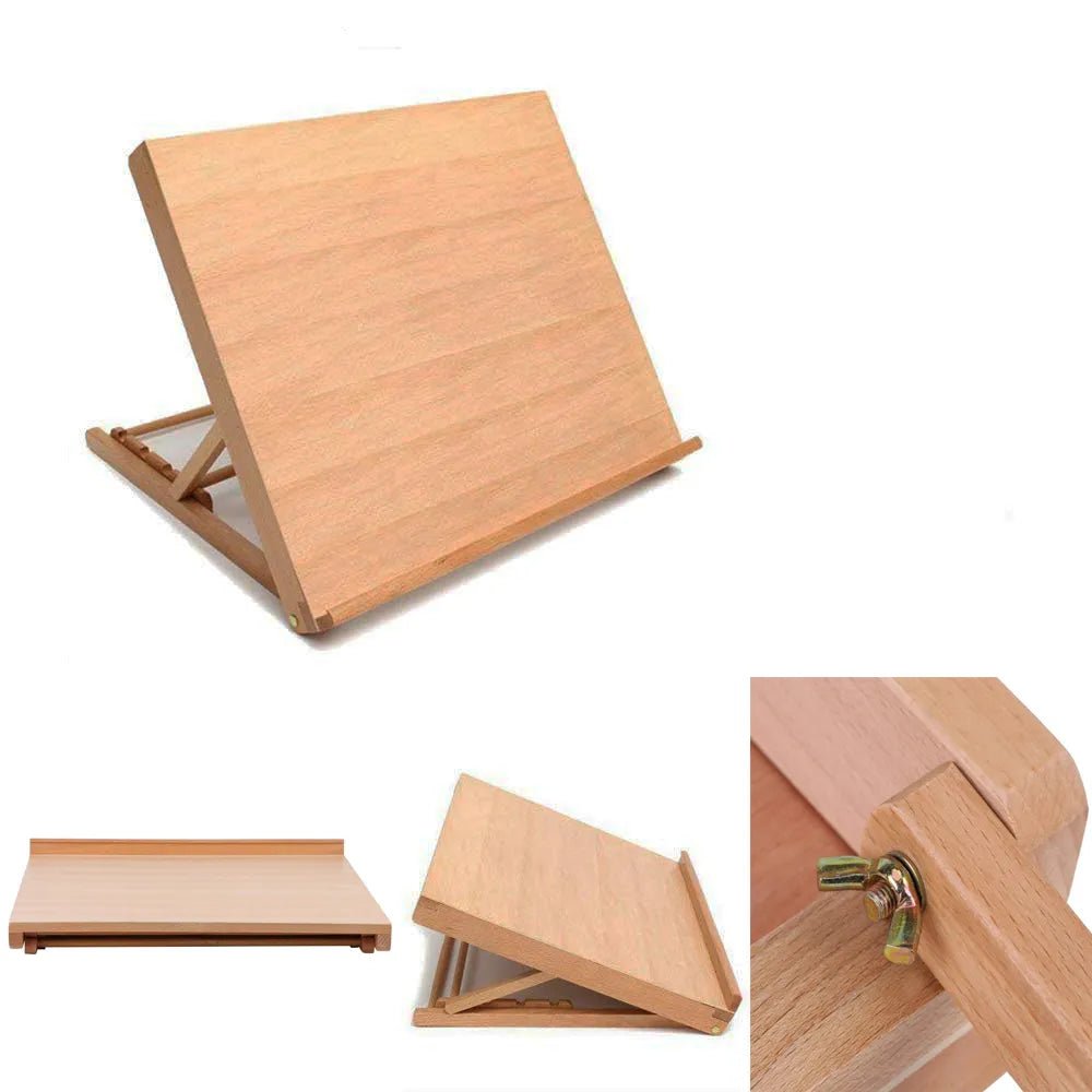Adjustable A3 Wooden Desktop Art Easel Drawing Board - Polendo Design adjustable a3 wooden desktop art easel drawing board