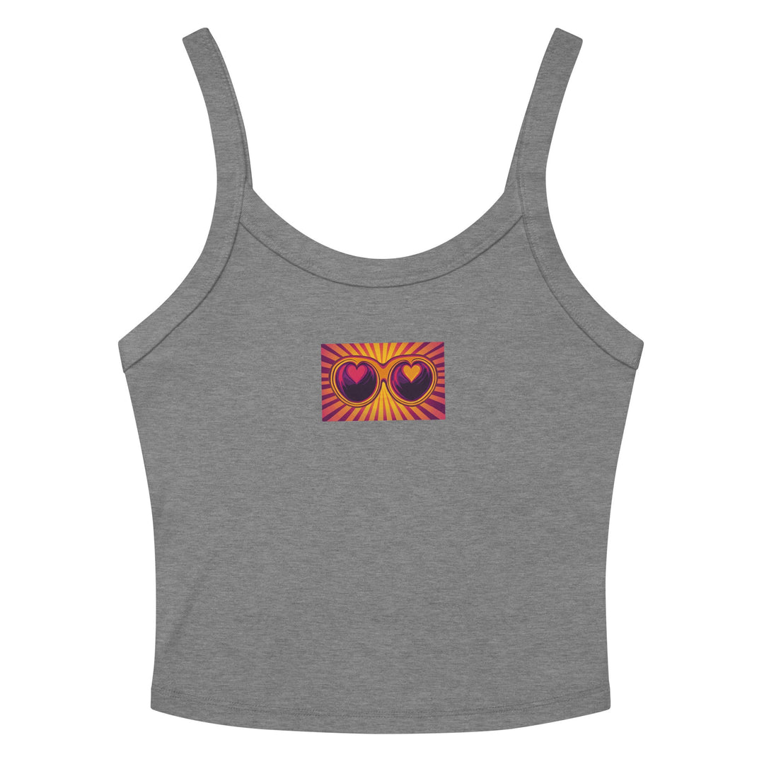"Aesthetic Double heart crop top" Women’s micro-rib tank top - Polendo Design