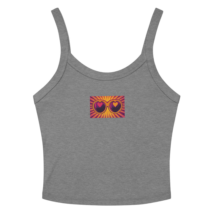 "Aesthetic Double heart crop top" Women’s micro-rib tank top - Polendo Design