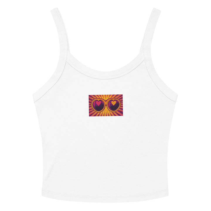 "Aesthetic Double heart crop top" Women’s micro-rib tank top - Polendo Design